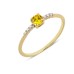 14 Ayar Altın Sarı Yan Taşlı Yüzük YZK007A