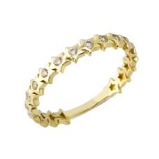 14 Ayar Altın Beyaz Yıldız Taşlı Yüzük YZK111A