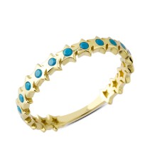 14 Ayar Altın Mavi Yıldız Taşlı Yüzük YZK111B