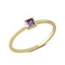 14 Ayar Altın Mor Kare Taşlı Yüzük YZK114B
