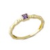 14 Ayar Altın Mor Kare Taşlı Kolları Motifli Yüzük YZK116B