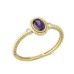 14 Ayar Altın Mor Taşlı Oval Yüzük YZK119B