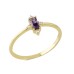 14 Ayar Altın Mor Taşlı Kraliçe Yüzük YZK121A