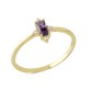 14 Ayar Altın Mor Taşlı Kraliçe Yüzük YZK121A