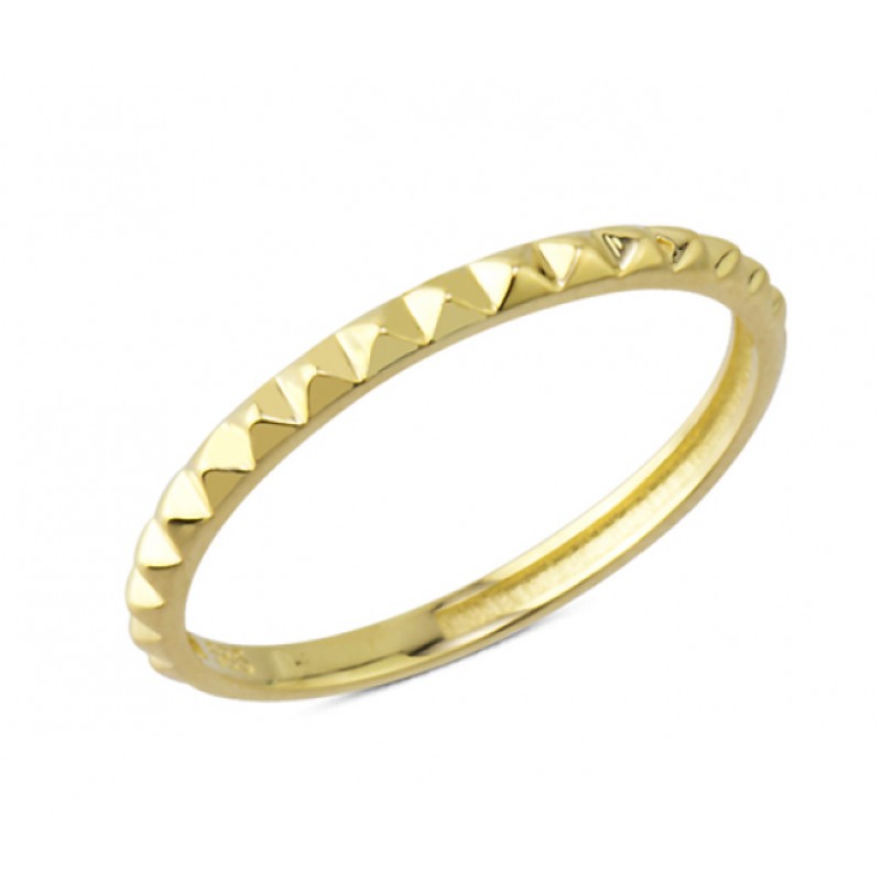 14 Ayar Altın Taşsız Piramit Yüzük YZK122