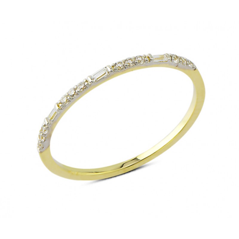 14 Ayar Altın Yarımtur Karışık Taşlı Yüzük YZK123