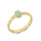 14 Ayar Altın Yeşil Taşlı Zincir Kollu Yüzük YZK125A