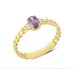 14 Ayar Altın Mor Taşlı Zincir Kollu Yüzük YZK125B 14 Ayar Altın Mor Taşlı Zincir Kollu Yüzük YZK125B
