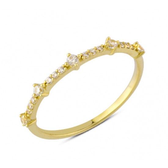 14 Ayar Altın Beş Mini Taşlı Yüzük YZK127 14 Ayar Altın Beş Mini Taşlı Yüzük YZK127