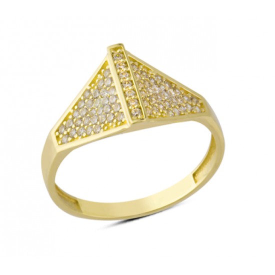 14 Ayar Altın Pave Taşlı Yüzük YZK137
