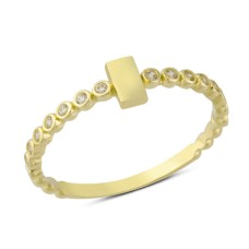 14 Ayar Altın Mini Taşlı Yüzük YZK141