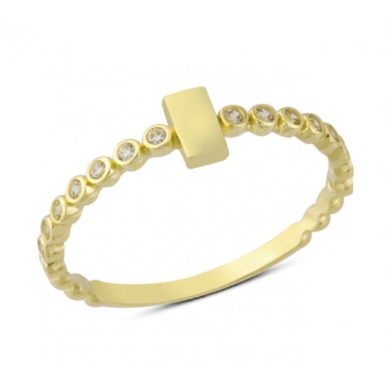 14 Ayar Altın Mini Taşlı Yüzük YZK141 14 Ayar Altın Mini Taşlı Yüzük YZK141