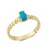 14 Ayar Altın Mavi Damla Taşlı Yüzük YZK143A