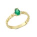 14 Ayar Altın Yeşil Damla Taşlı Yüzük YZK143B