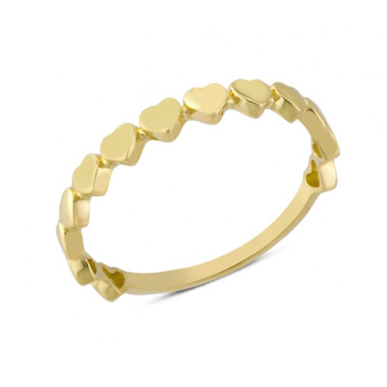 14 Ayar Altın Mini Kalpler Yüzük YZK144 14 Ayar Altın Mini Kalpler Yüzük YZK144