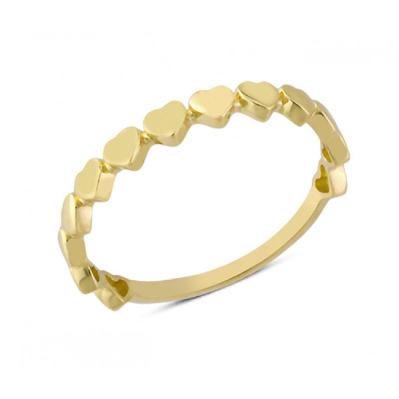 14 Ayar Altın Mini Kalpler Yüzük YZK144