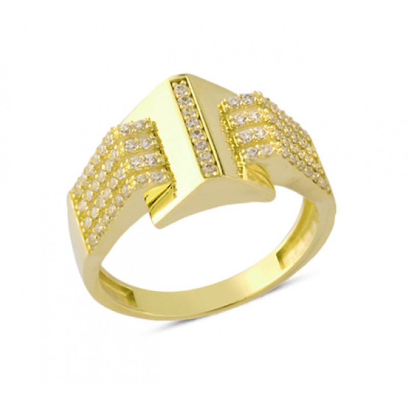14 Ayar Altın Taşlı Firavun Yüzük YZK149A
