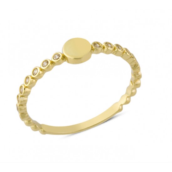 14 Ayar Altın Mini Taşlı Yüzük YZK150