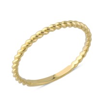 14 Ayar Altın Taşsız Halat Yüzük YZK151