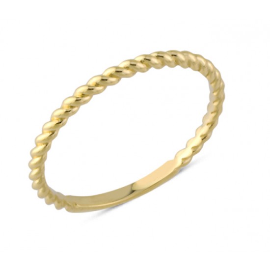 14 Ayar Altın Taşsız Halat Yüzük YZK151