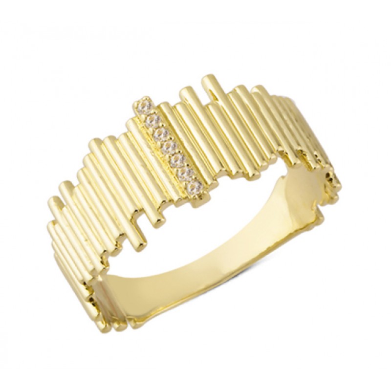 14 Ayar Altın Çizgili Yüzük YZK157