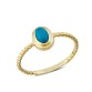 14 Ayar Altın Mavi Taşlı Sıvamalı Yüzük YZK166