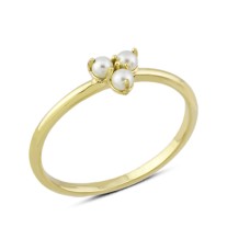 14 Ayar Altın Üç İnci Yüzük YZK173