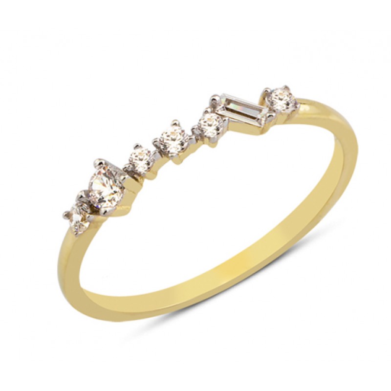 14 Ayar Altın Karışık Taşlı Yüzük YZK018