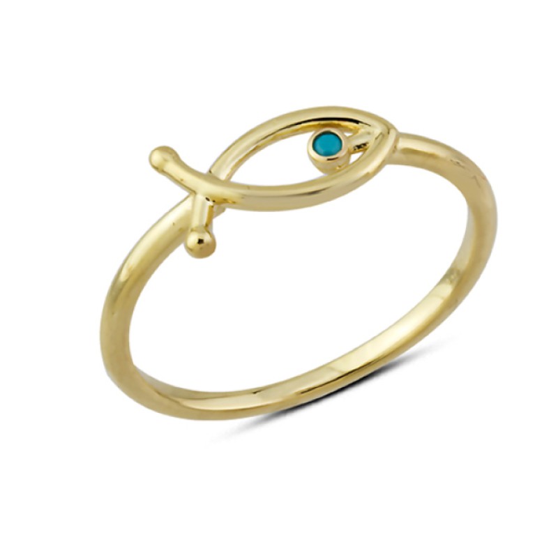 14 Ayar Altın Balık Model Yüzük YZK186 14 Ayar Altın Balık Model Yüzük YZK186