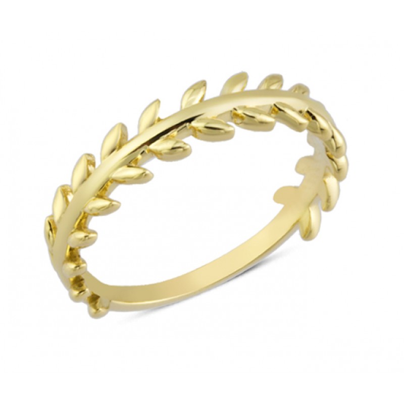 14 Ayar Altın Taşsız Zeytin Dalı Yüzük YZK189