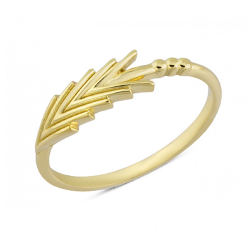 14 Ayar Altın Taşsız V Model Yüzük YZK194