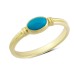 14 Ayar Altın Mavi Taşlı Sıvamalı Yüzük YZK195B