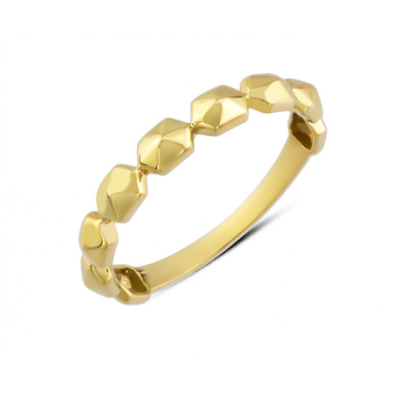 14 Ayar Altın Taşsız Altıgen Yüzük YZK199