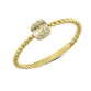 14 Ayar Altın Baget Taşlı Halat Kollu Yüzük YZK202