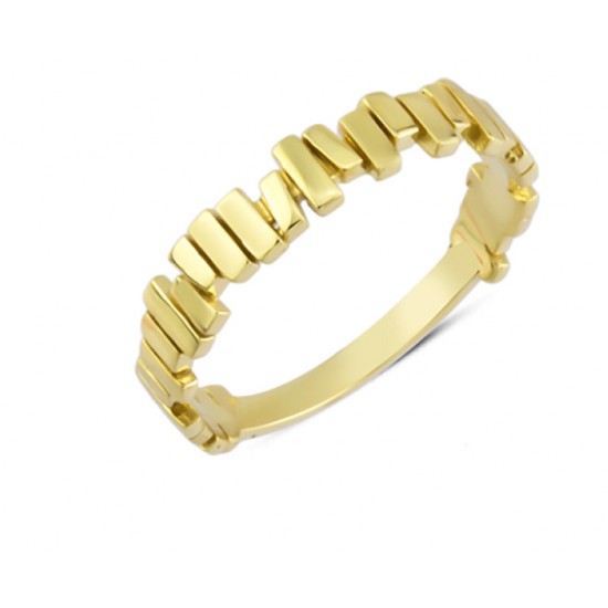 14 Ayar Altın Taşsız Domino Yüzük YZK203