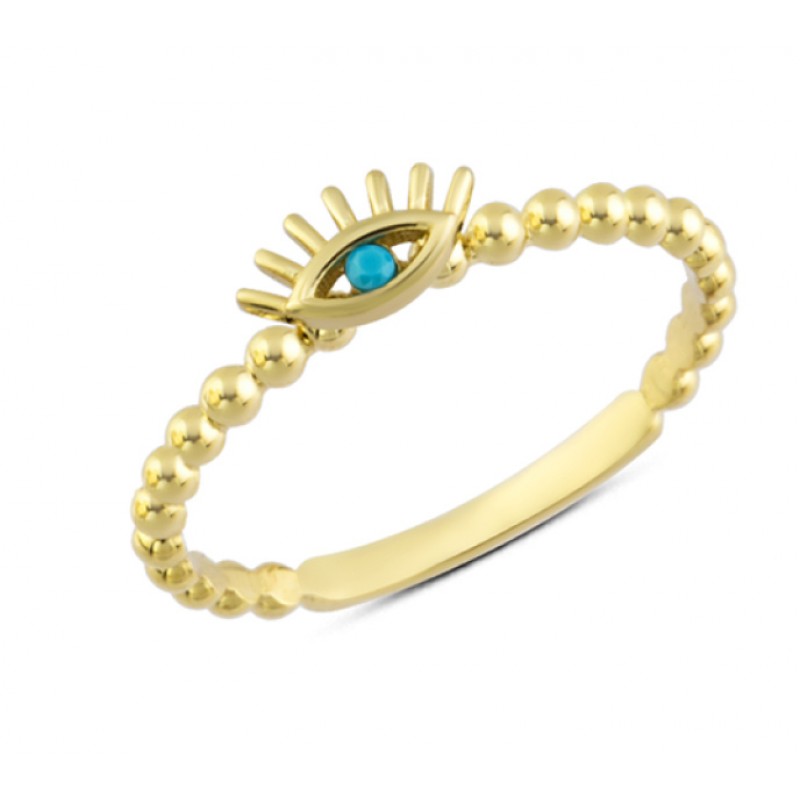 14 Ayar Altın Nazar Gözü Yüzük YZK204A