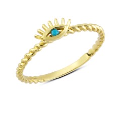 14 Ayar Altın Nazar Gözü Yüzük YZK204B