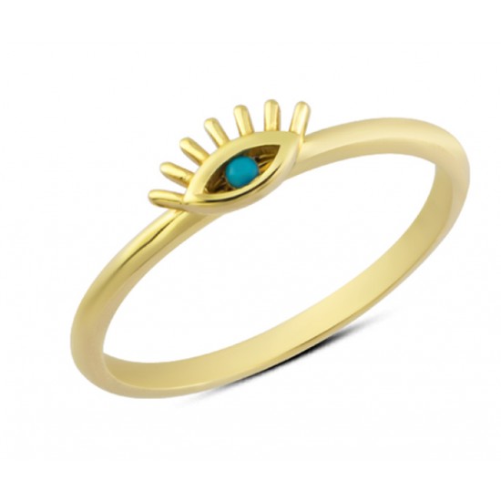 14 Ayar Altın Nazar Gözü Yüzük YZK204C