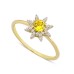 14 Ayar Altın Sarı Taşlı Çiçek Yüzük YZK021
