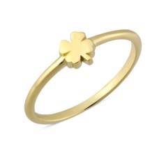 14 Ayar Altın Taşsız Yonca Yüzük YZK215