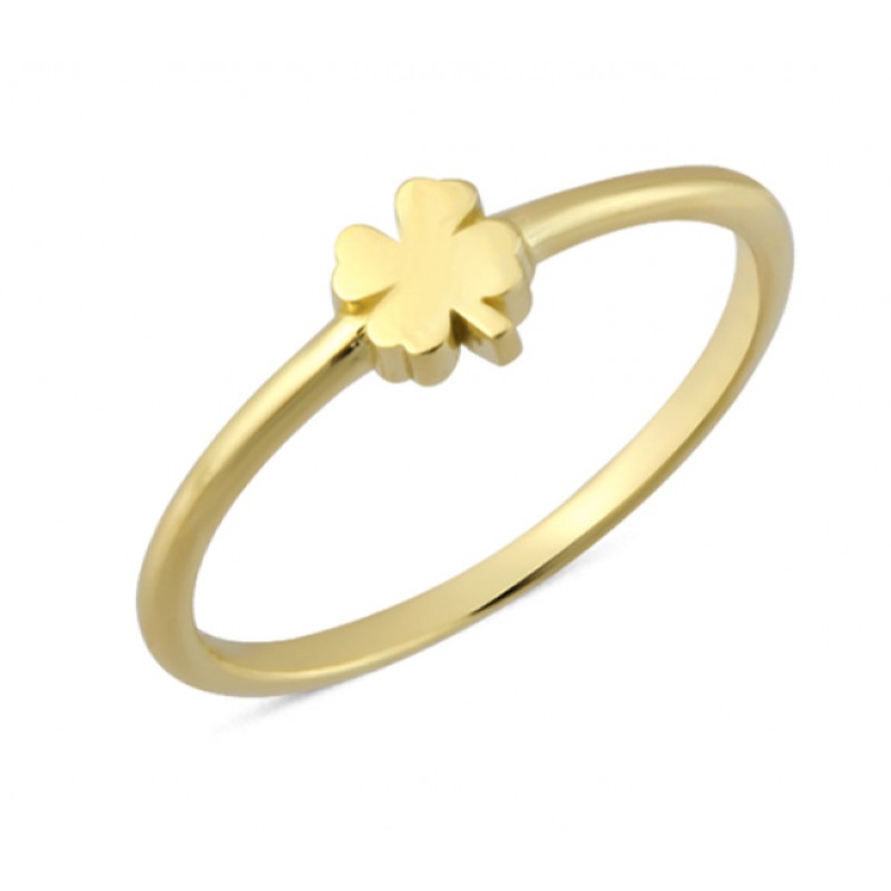 14 Ayar Altın Taşsız Yonca Yüzük YZK215