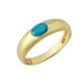 14 Ayar Altın Mavi Taşlı Sıvama Yüzük YZK219