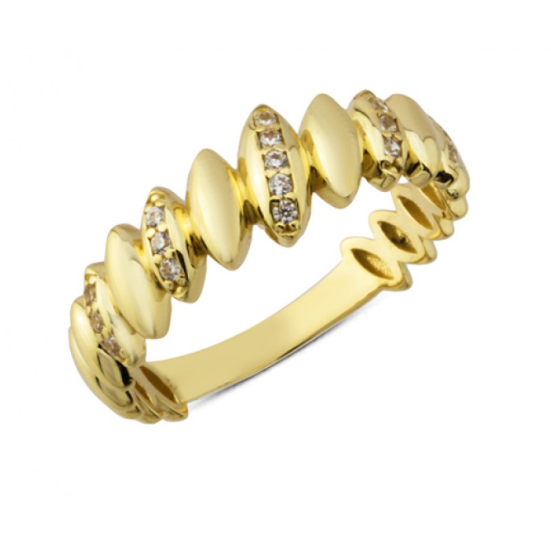 14 Ayar Altın Yarı Taşlı Mekik Yüzük YZK223