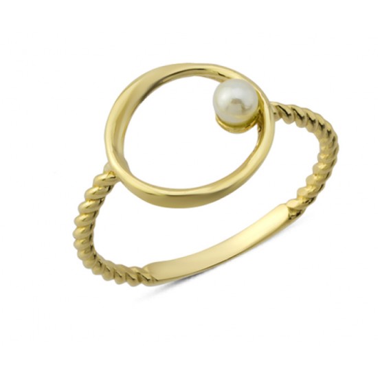 14 Ayar Altın Mini İncili Yüzük YZK226