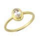 14 Ayar Altın Sıvamalı Oval Taşlı Yüzük YZK231
