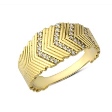 14 Ayar Altın Yarı Taşlı V Yüzük YZK235