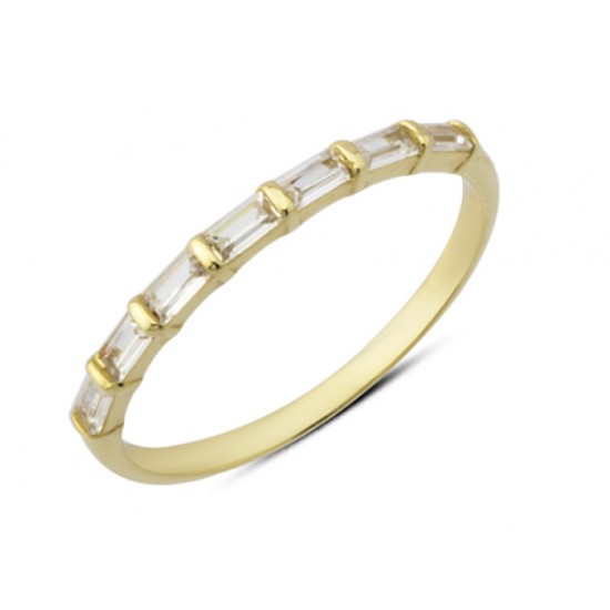 14 Ayar Altın Yarım Tur Baget Yüzük YZK236