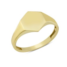 14 Ayar Altın Altıgen Yüzük YZK243