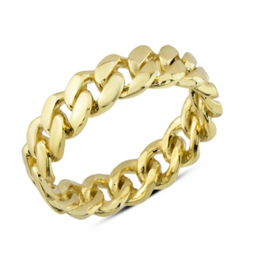 14 Ayar Altın Zincir Yüzük YZK252