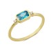 14 Ayar Altın Mavi Taşlı Sıvamalı Yüzük YZK255